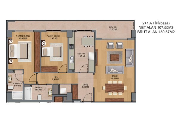 2+1 A TİPİ DAİRE